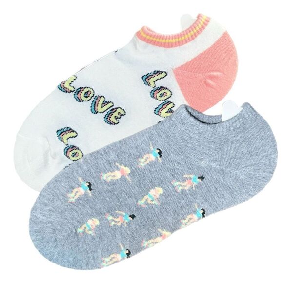 Women’s Two-Pack No-Show Socks - Retro Rollerskates NWOT - Picture 6 of 7